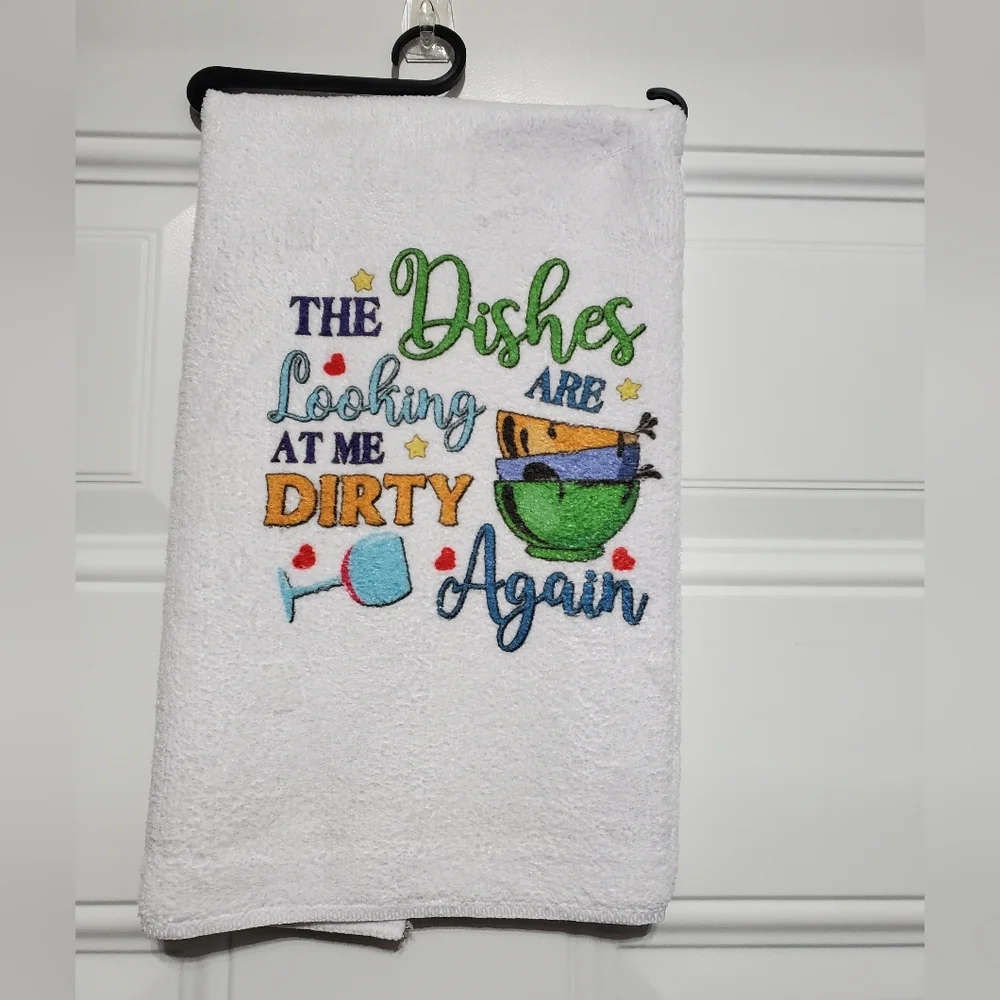 The dishes are looking at me dirty again Tea Towel